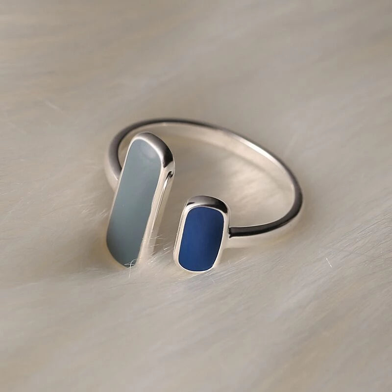 Vintage Blue Stone Silver Ring
