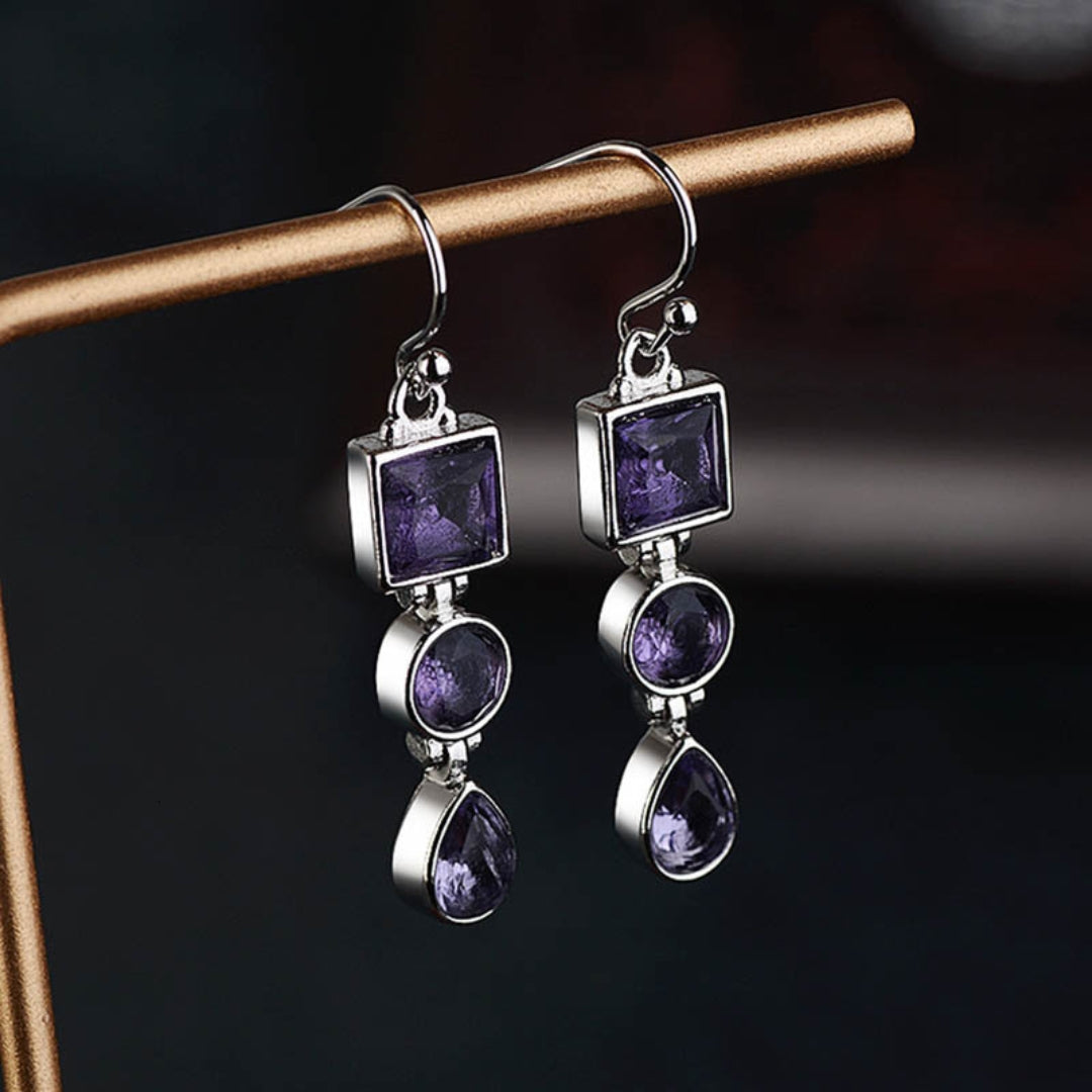 Vintage Purple Crystal Earrings