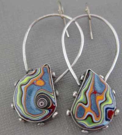 Vintage Handpainted Multicolor Earrings