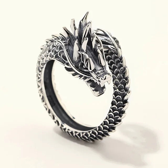 Vintage Silver Dragon Ring