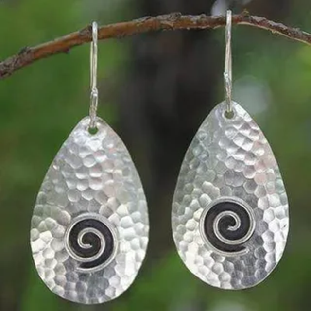 Vintage Silver Scales Earrings