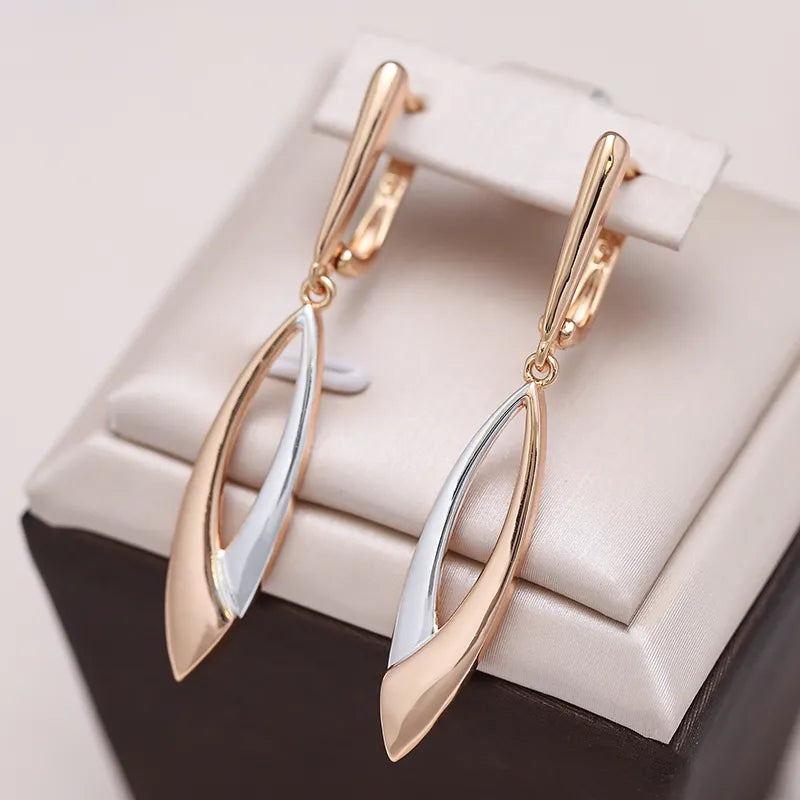 Elegant Gold & Silver Hollow Earrings