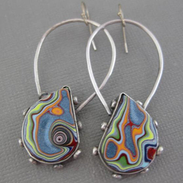 Vintage Handpainted Multicolor Earrings