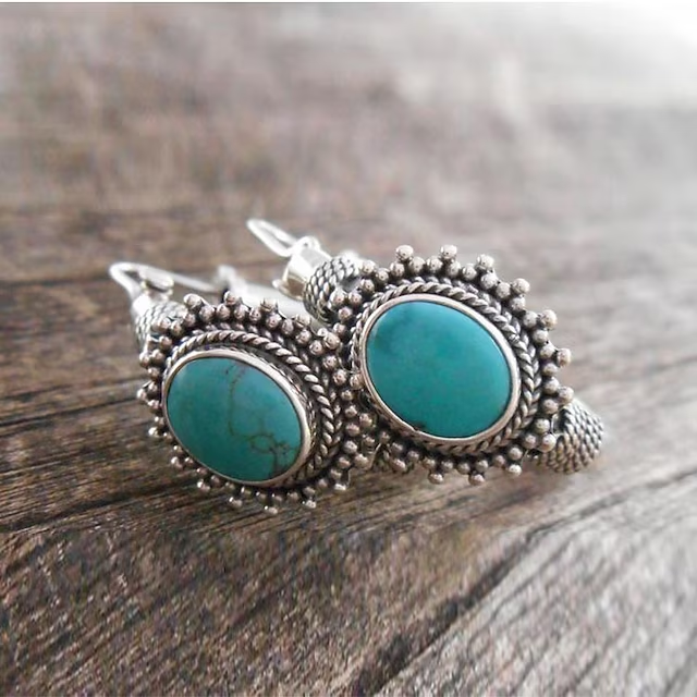 Vintage Turquoise Stone Earrings