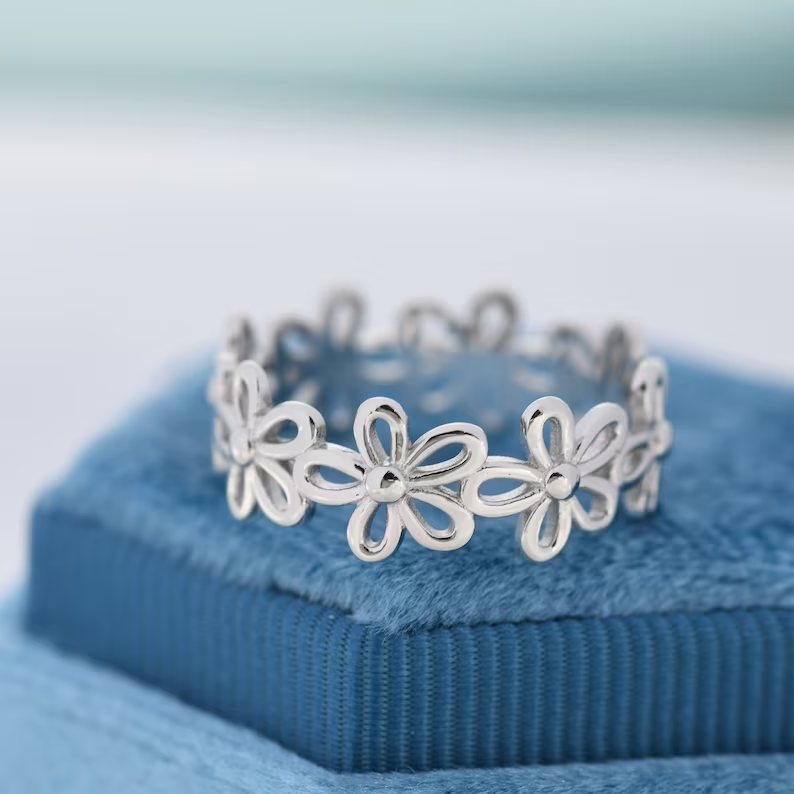 Vintage Flower Silver Ring