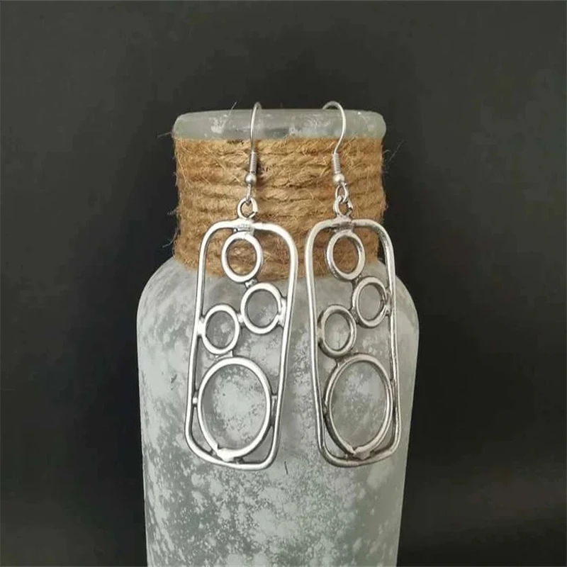 Vintage Hollow Silver Earrings