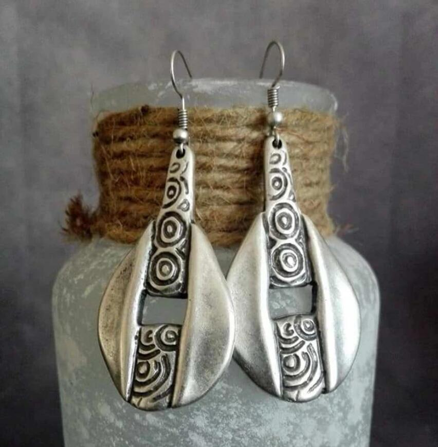 Vintage Rounded Silver Earrings