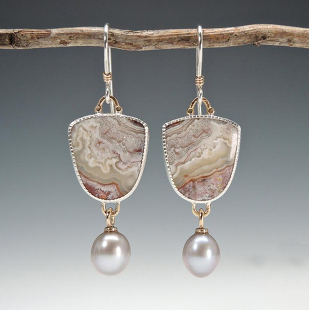 Vintage Natural Stone Pearl Earrings