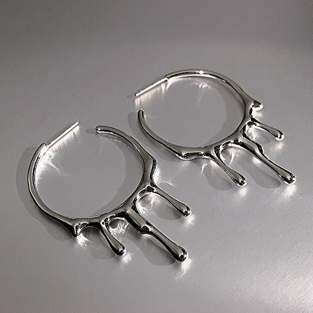 Vintage Irregular Silver Earrings