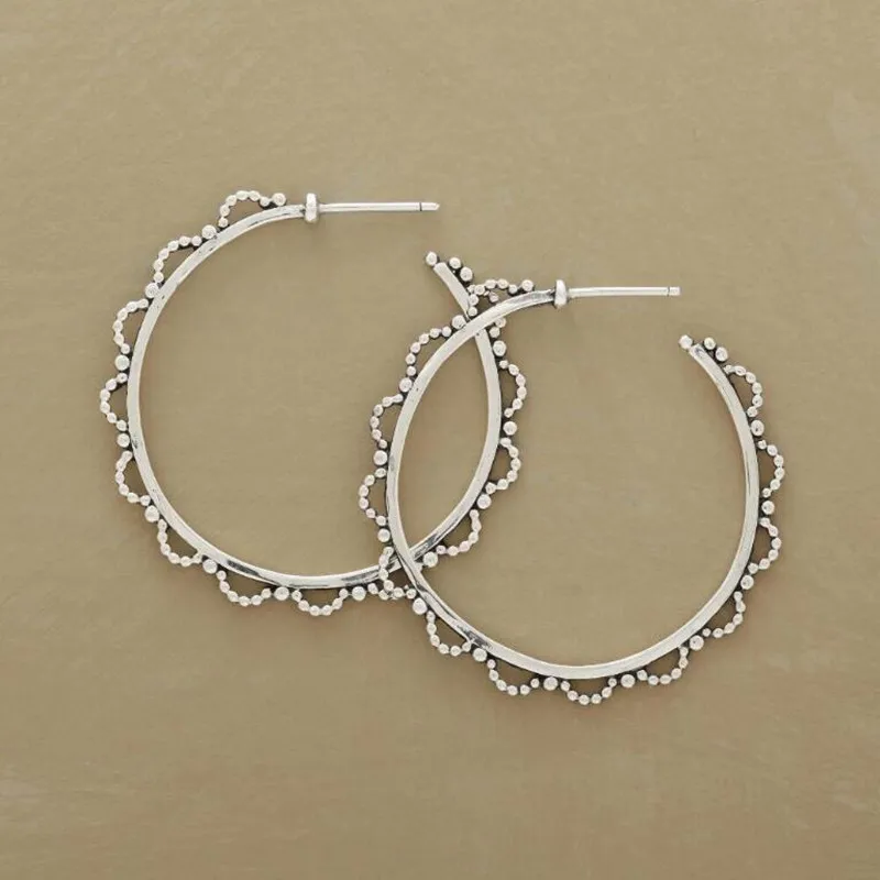 Vintage Silver Hoops Earrings