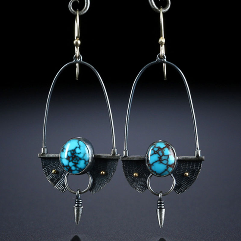 Vintage Blue Stone Earrings