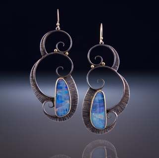 Vintage Blue Ocean Stone Earrings