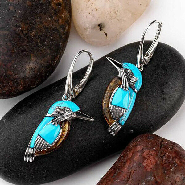 Vintage Blue Birdie Earrings