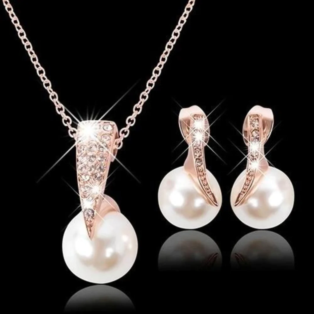 Necklace + Earrings Pearl Set