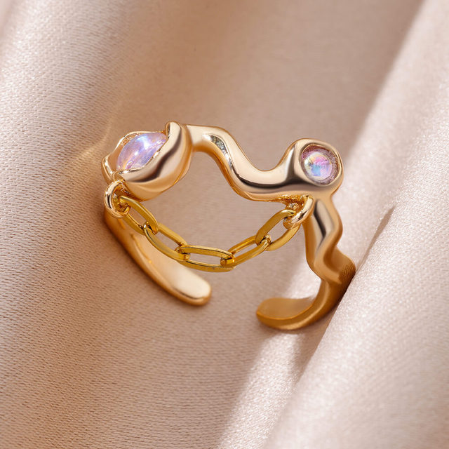 Golden Cosmic Zirconia Ring