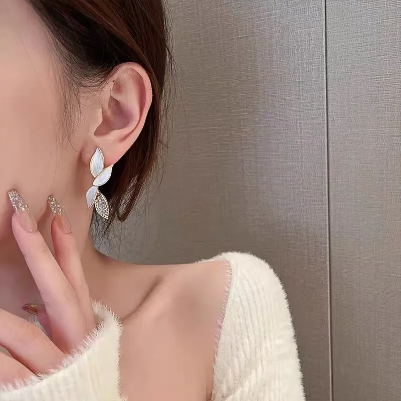 Elegant White Wings Earrings