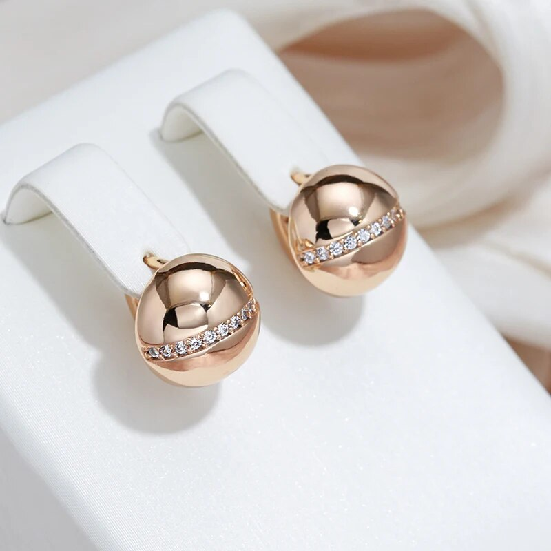 Elegant Golden Sphere Earrings