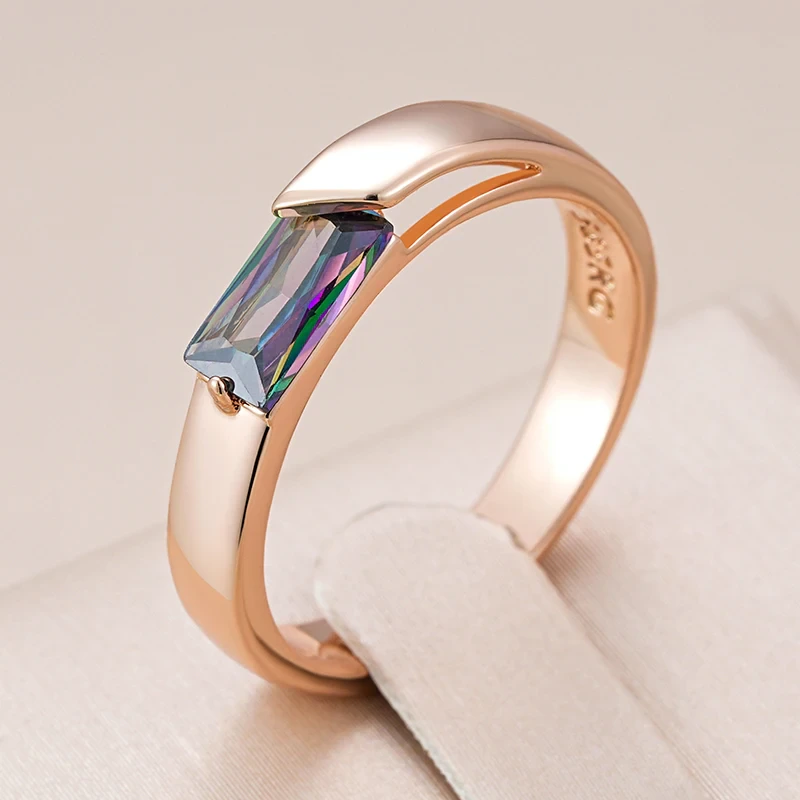 Elegant Colorful Crystal Inlaid Ring