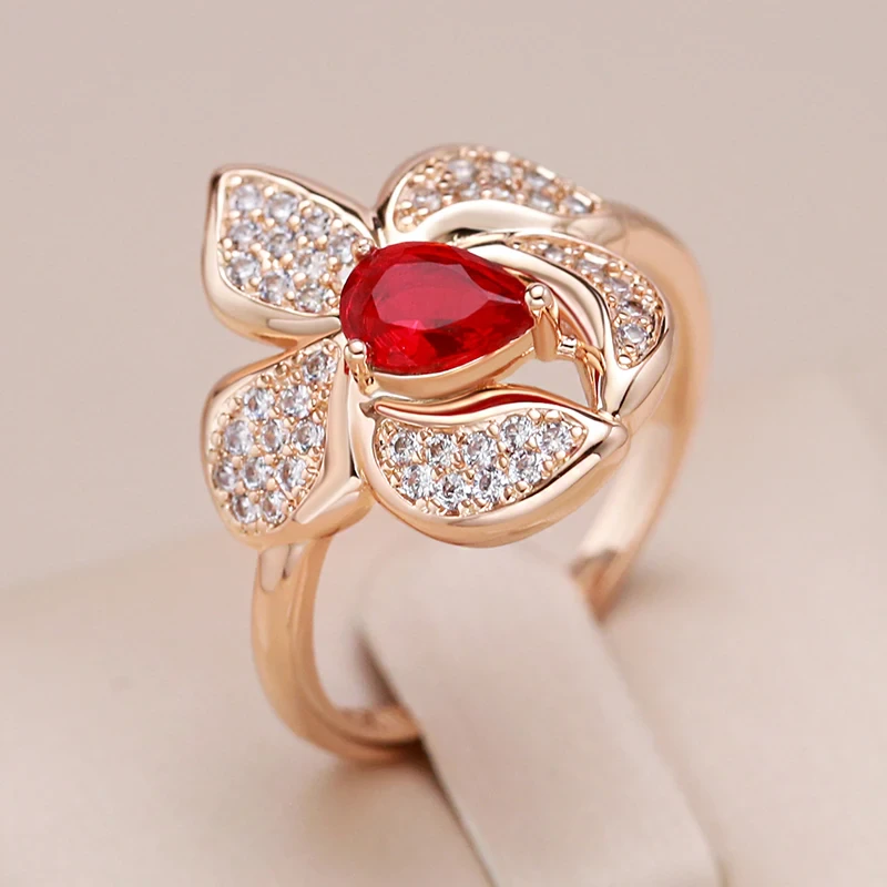 Elegant Red Zirconia Ring