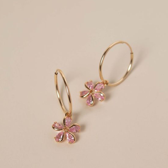 Elegant Pink Blossom Earrings