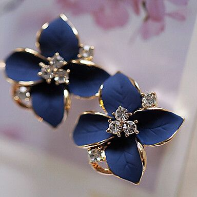 Elegant Blue Lotus Earrings