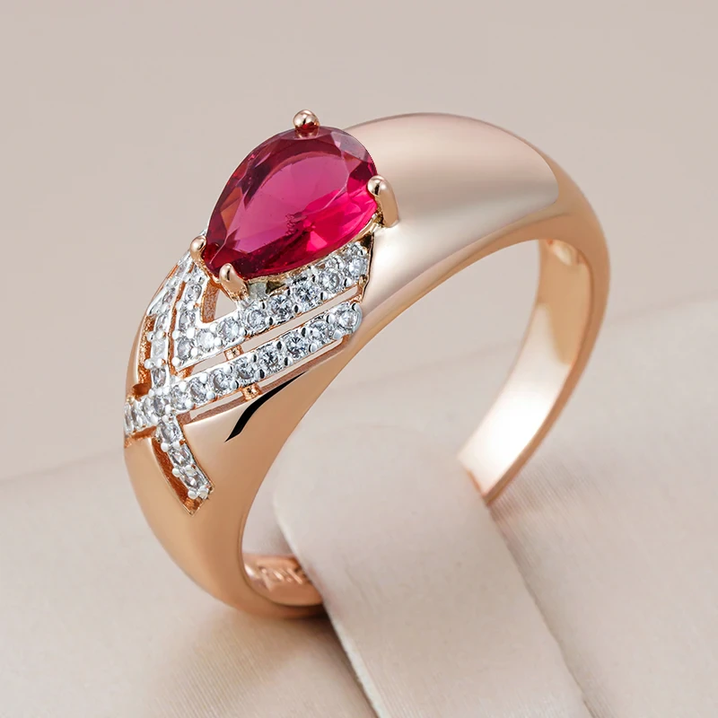 Elegant Red Crystal Bright Ring