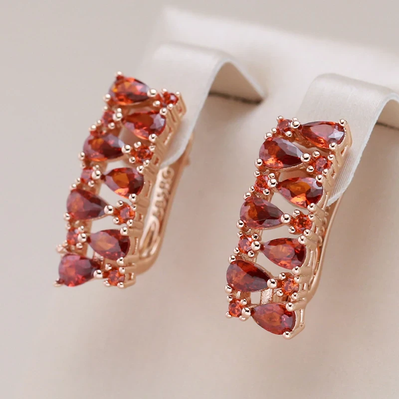 Elegant Red Crystals Earrings