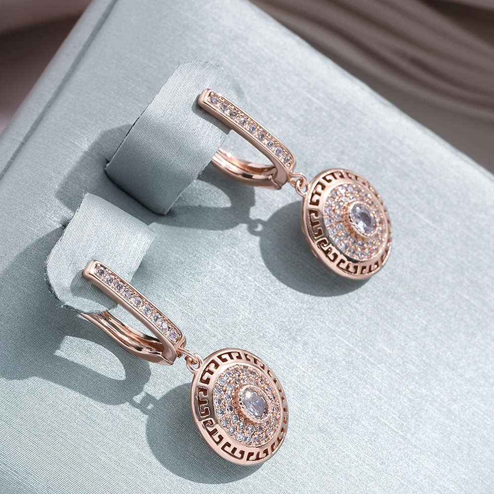 Elegant Bright Rounded Zirconia Earrings