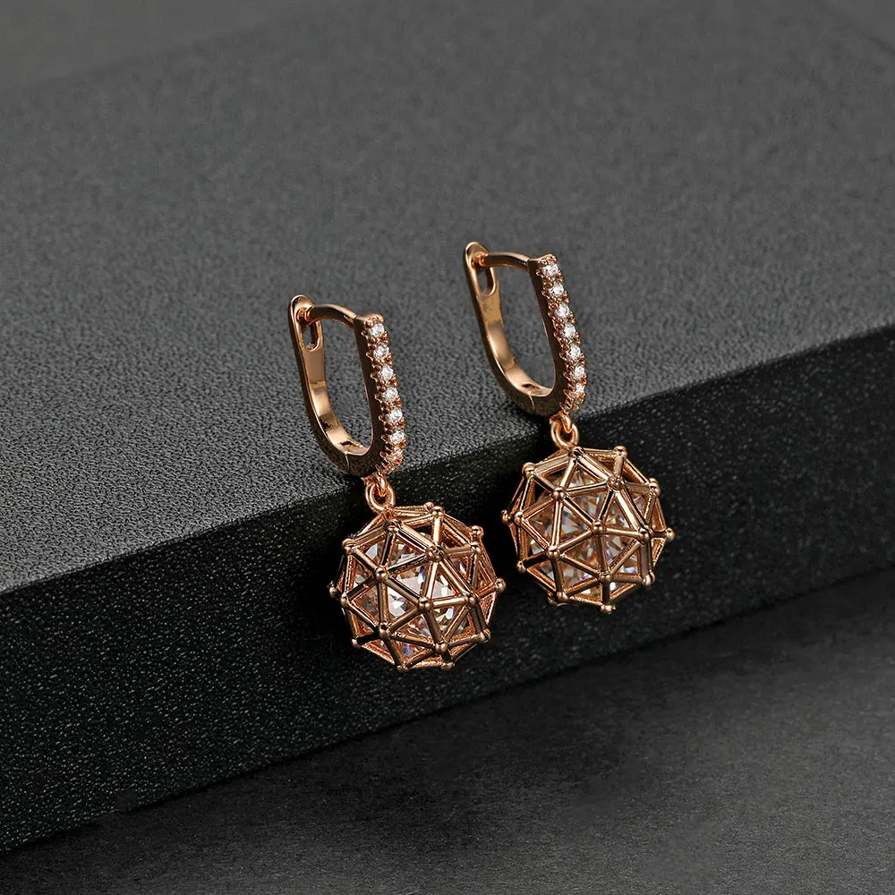 Elegant Bright Hollow Sphere Earrings