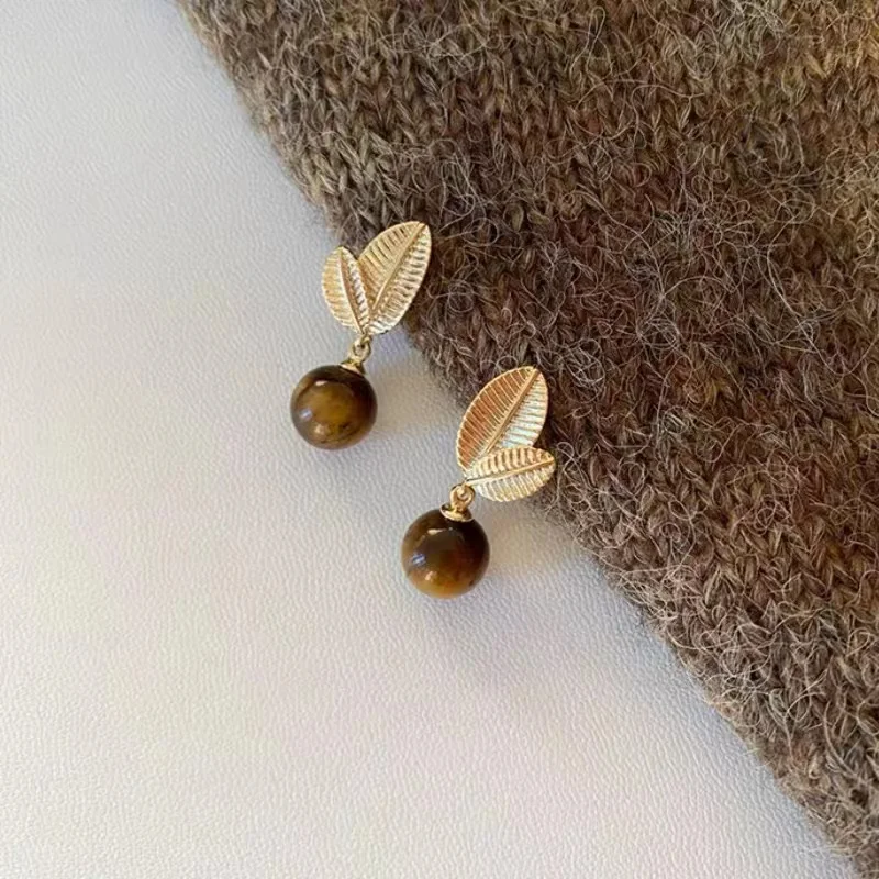 Elegant Brown Pearl Earrings