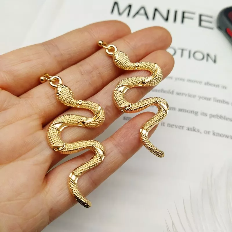 Vintage Golden Serpent Earrings