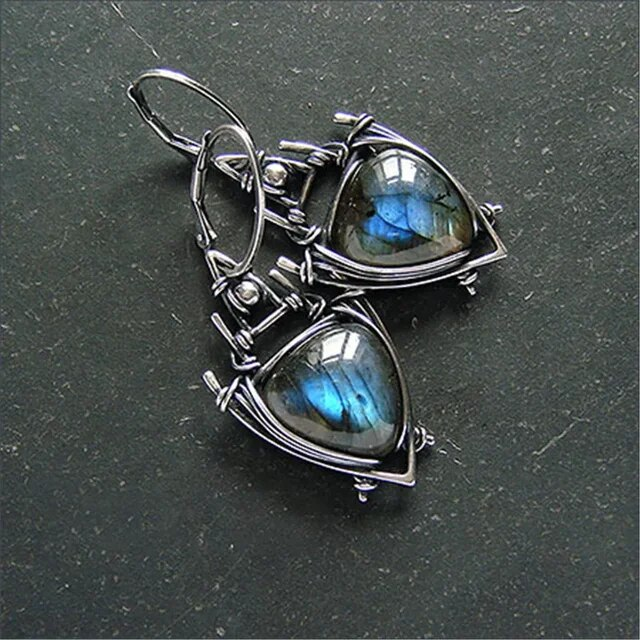 Vintage Blue Cosmic Earrings