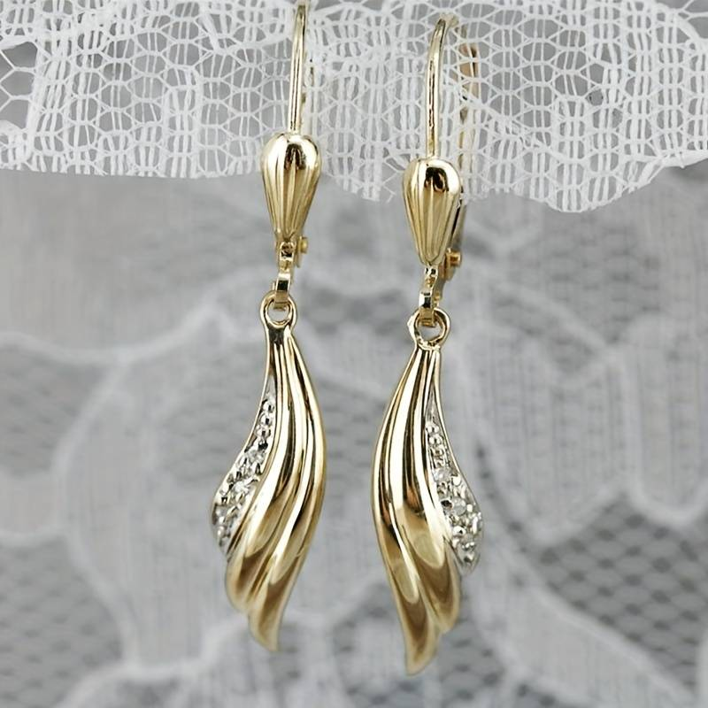 Elegant Golden Zirconia Earrings