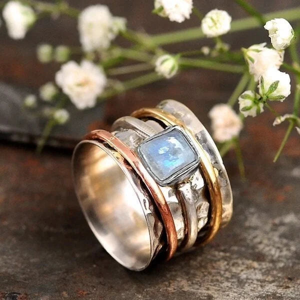 Chunky Moonstone Meditation Ring