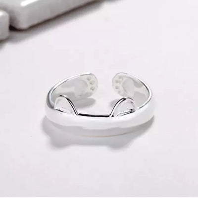 Adjustable Silver Paws Ring