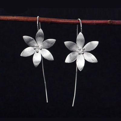 925 Sterling Silver Flower Pendant Earrings