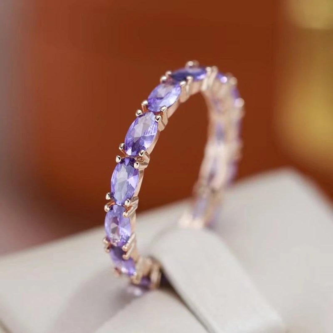 Oval Purple Zircon Ring