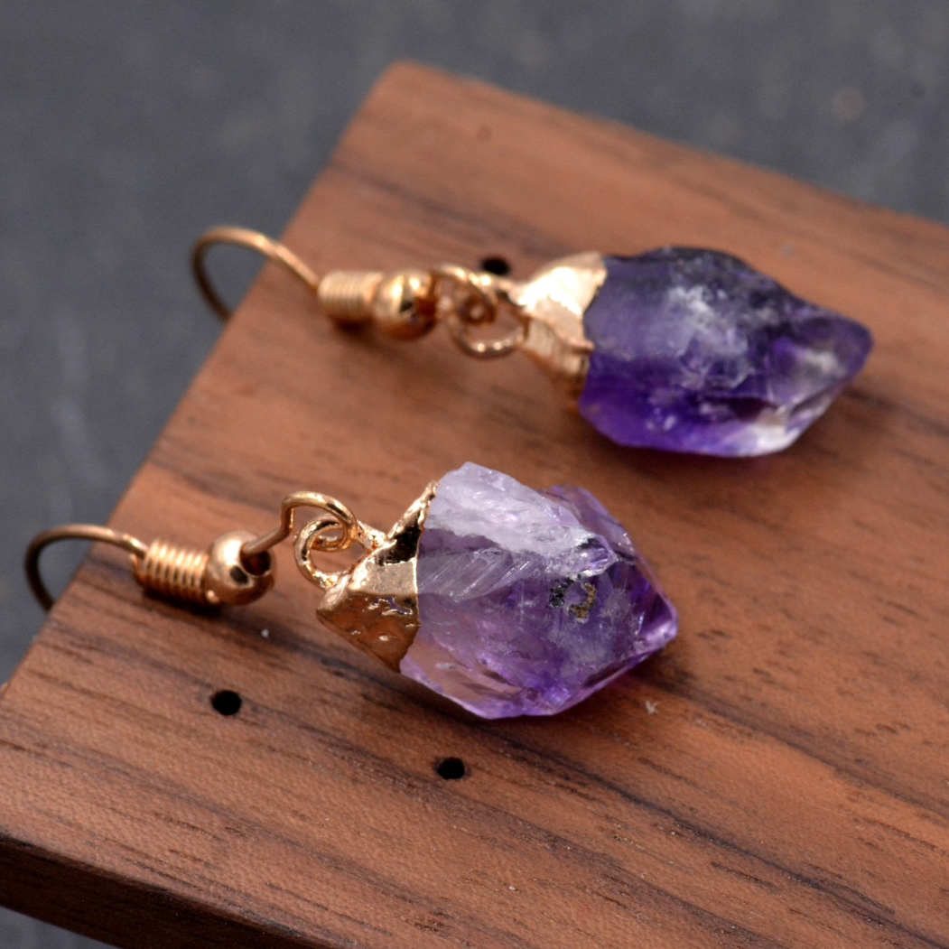 Amethyst Gold Earrings