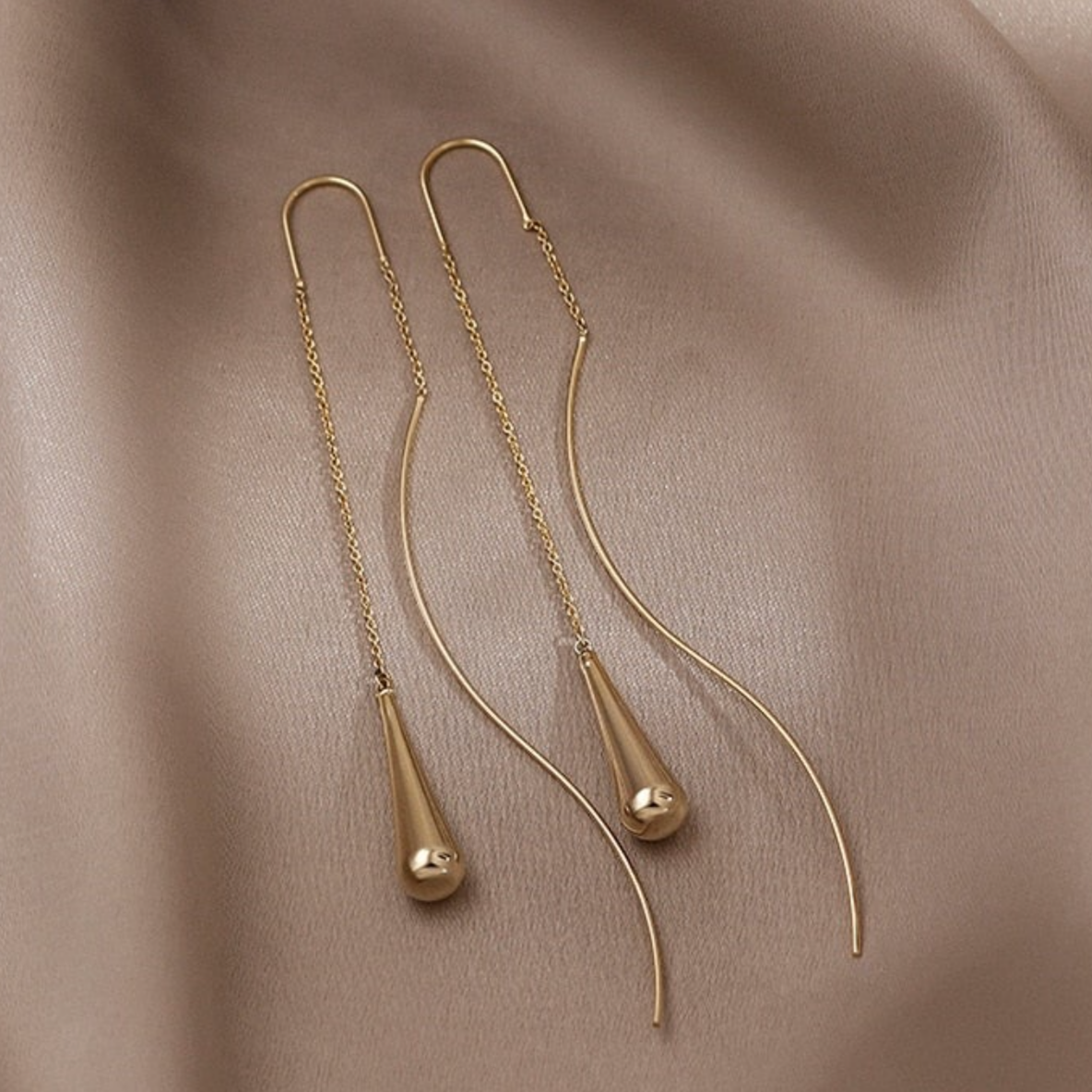 Gold Pendant Earrings