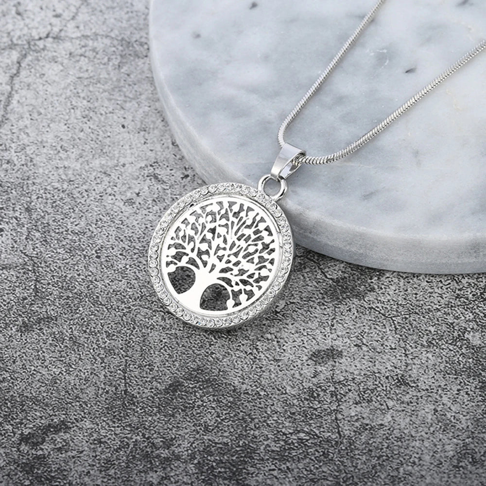 Tree of Life Pendant with Zirconia in Gold and Silver