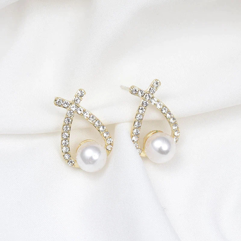 Pearl Earrings with Glitter