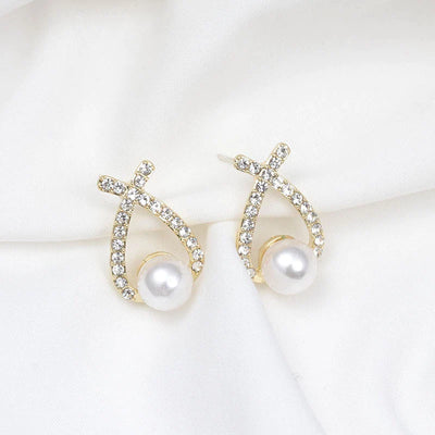 Pearl Earrings with Glitter