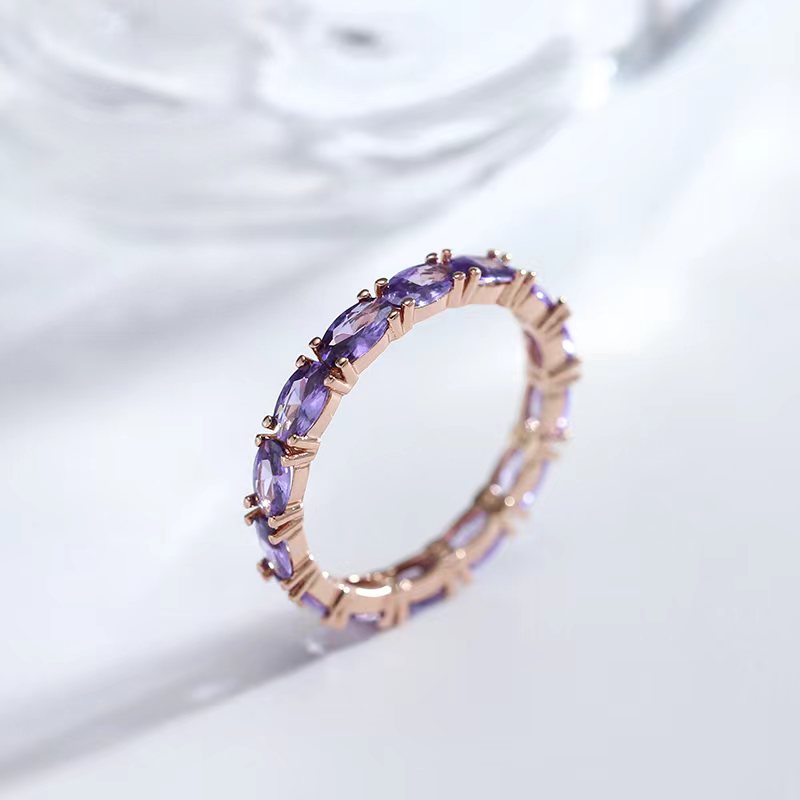 Oval Purple Zircon Ring