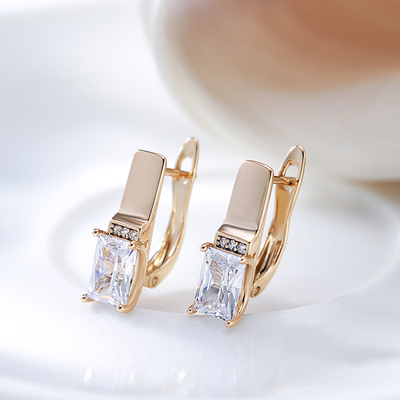 Elegant White Gold Crystal Earrings