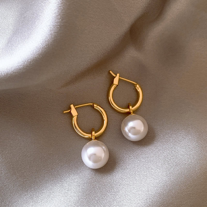 Elegant Earrings with Gold Beads