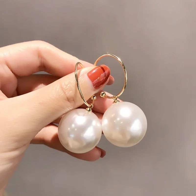 Elegant Big Pearl Earrings