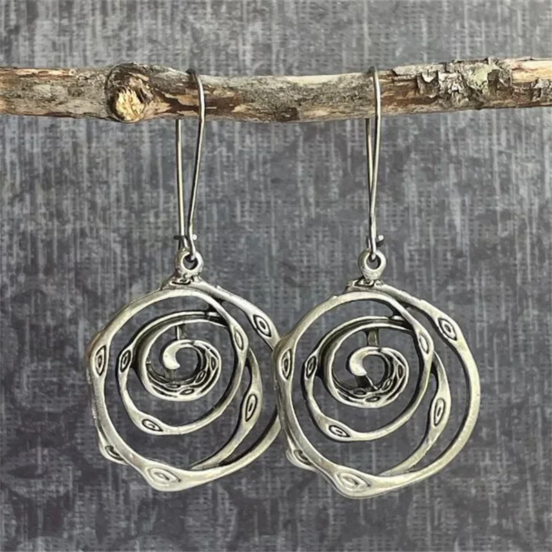 Vintage Maze Silver Earrings