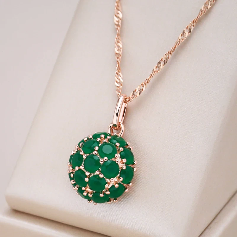 Elegant Green Inlaid Crystal Necklace